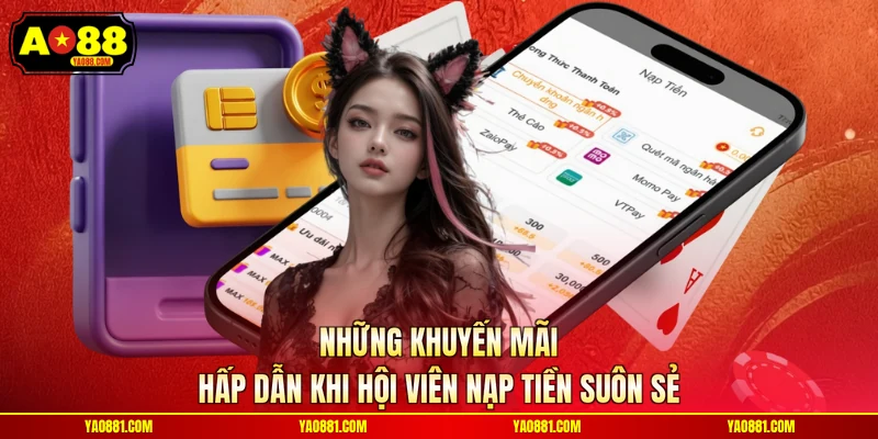 Những khuyến mãi hấp dẫn khi hội viên nạp tiền suôn sẻ